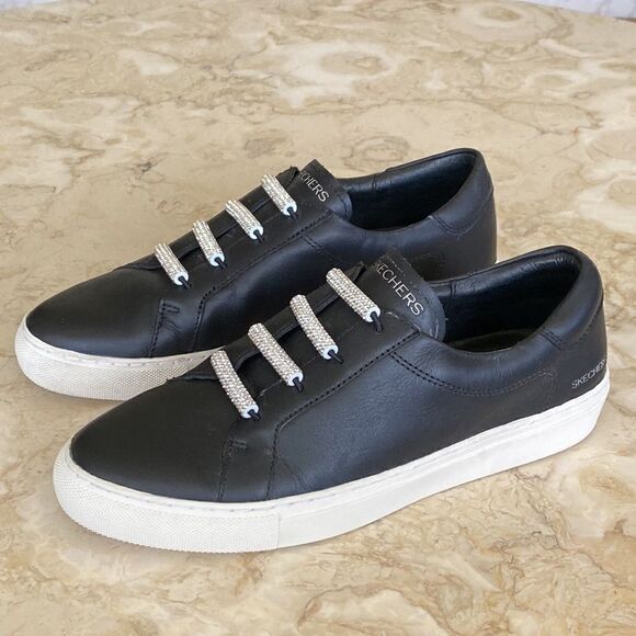 Sketchers Black Vaso-Fideos Leather Sneaker - Picture 6 of 13